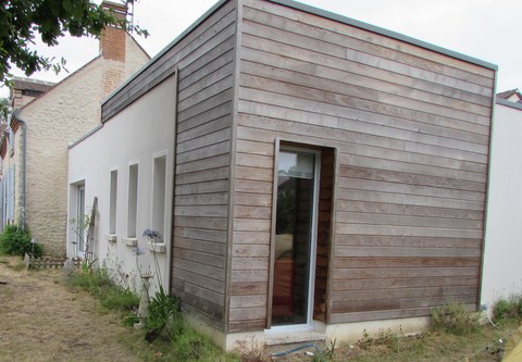 Extension maison (longère) - bardage bois - Orleans - Loiret